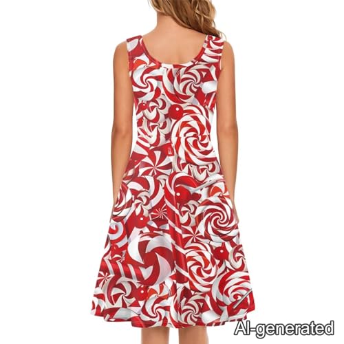 Image of Renewold Women's Sleeveless Tank Dress with Pockets, Casual Scoop Neck A-Line Sundress for Summer, Travel and Vacation