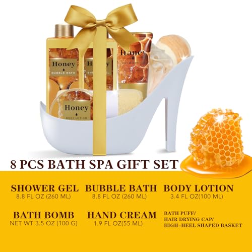 Spa Luxetique Gifts for Women High Heel Gift Set for Women 8pcs Spa Gift for Womens Nourishing Honey Birthday Gifts for  - Additional View
