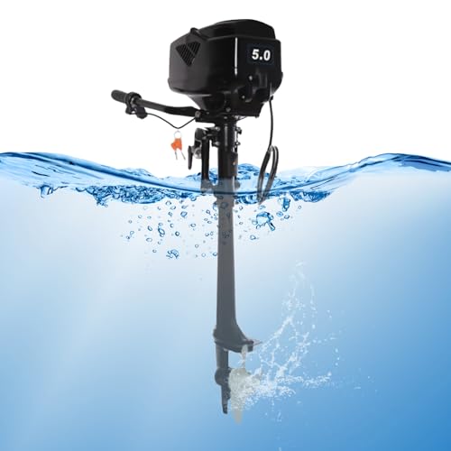 ACROSSPART 1200W 48V Elektrisch Außenborder Bootsmotor, Geschwindigkeitsregulierbar Elektromotor Aussenbordmotor, Geräuscharmer Außenbordmotor, 3000RPM