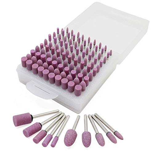 NW 100pcs Abrasice Stone Point Electric Grinding Dre,mel Accessories Polishing Grinding Wheel Tool Kit for Dremel Rotary Tool (T1801)