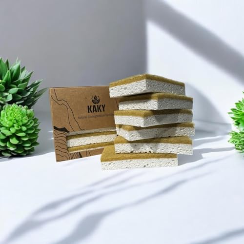 Image of Natural Compostable Kitchen Sponges KAKY 12 sponges, one Package.