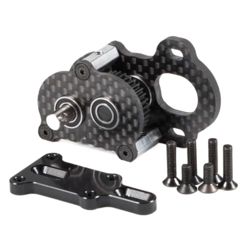 Transmisión de portal ultraligera de 29g en carbono negro para mejorar chasis 1/10 LCG