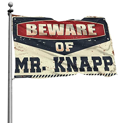 Drapeau Beware of Mr. Knapp tapisserie amusante gaeruite décoration murale chambre