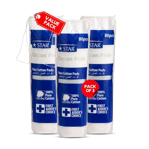 SZ STAR 240 Pure Cotton Makeup Pads (3 Pack), For All Skin Types