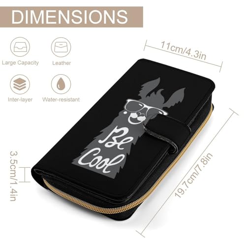 Be Cool Llamas Long Wallet for Women Men Purses Coin Pouch Credit Card Holder Organizer2