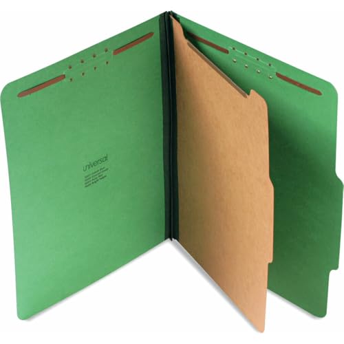 Universal Pressboard Folder, Letter, Four-Section, Emerald Green, 10/Box (10202)