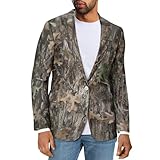 TOADDITDO Camo Hunting Casual Suit Blazer for Men Lightweight Lined Sport Coats Business Suit Jacket for Dinner,Prom,Party