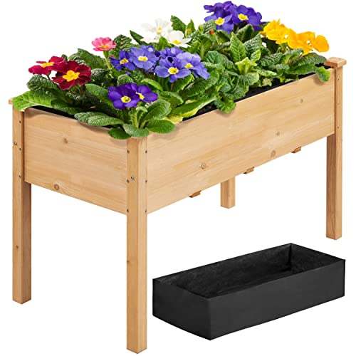 Yaheetech Carré à Plantes en Bois Carré Potager sur Pieds pour Intérieur Extérieur 121 x 60 x 76,5 cm