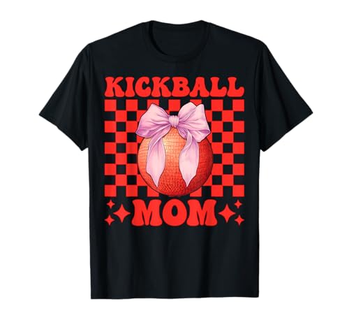 Kickball Mom Mama Mother's Day Pink Coquette Bow T-Shirt