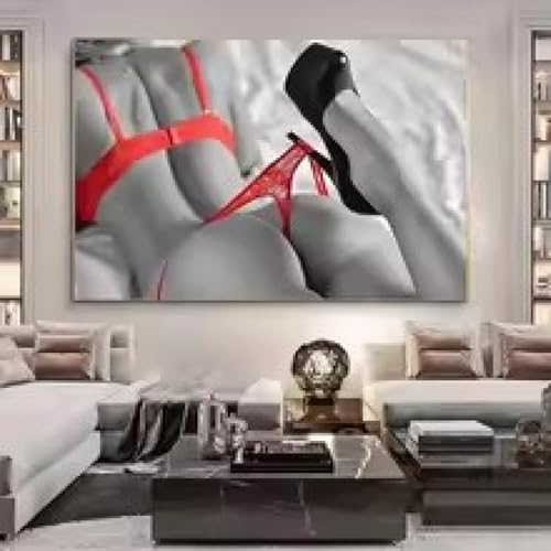 Affiche sur toile rétro noire et blanche de femmes avec cadre 60x90 cm