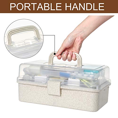 Image of 3-Tier First Aid Box, Portable Medicine Storage with Handle, Emergency Family Medical Organizer Container for Car, Home, School, Travel, Camping, Hiking