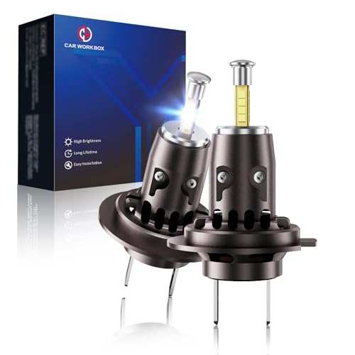 CAR WORK BOX H7 LED Bombillas 24000LM: 360° Haz de Luz Antirreflejo Diseño - Plug & Play 110W 6500K Súper Luminoso y Mini Lámparas Kit de Reemplazo LED para 12V Coches
