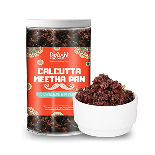 Image of Delight Foods Premium Calcutta Meetha Paan Mukhwas Mouth Freshener, 300grams (100g x 3) | Without Supari |Sweet Paan Hygienically Packed Jar | Traditional Mukhwas