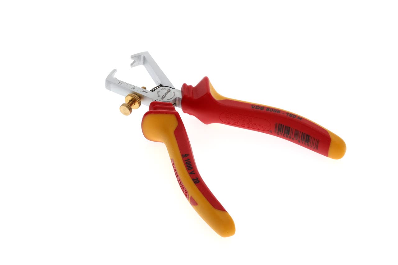 GEDORE VDE 8098-160 H VDE Stripping Pliers with VDE Insulating Sleeves 160 mm