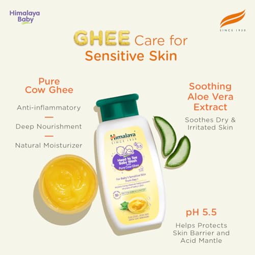 Image of Himalaya Head To Toe Baby Wash With Pure Cow Ghee 700Ml|Ph5.5|Aloe Vera|Soap Free |Safe For Newborn|For Baby's Sensitive Skin From Day 1|No Parabens|No Phthalates|No Sulphates|Dermatologically Tested