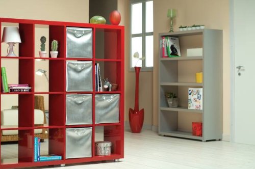 Lazzari Italian Librika 4-Shelf Bookcase Silver #TOP1