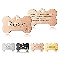 ID Tag Small Large Personalised ID Tag for Pet Dog Doggy Cat Kitten Kitty Puppy Engraved Dog ID Tag (Champagne Gold Bone)