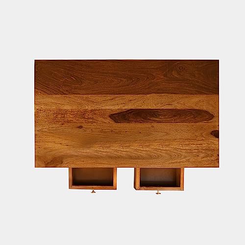 Image of Solid Wood Folding Study Table Laptop Computer Pc Writing Foldable Desk for Home & Office Space Saving Sleek Design (Natural Finish 1, Standard)