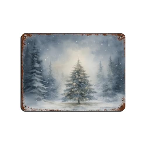 Poster métal scène de neige pour masquer les défauts d'un mur - 2