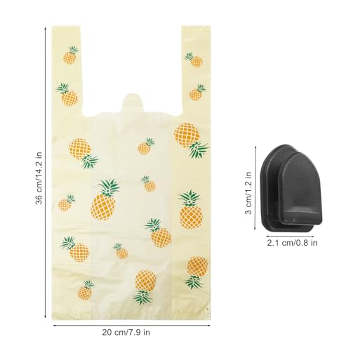 Image of Car Trash Bag Hanging Disposable Car Garbage Bag Pack of 200 Small Auto Trash Bag for Car with 4 Hook for Car Kitchens Bedrooms Offices During Travel and Camping (Yellow)