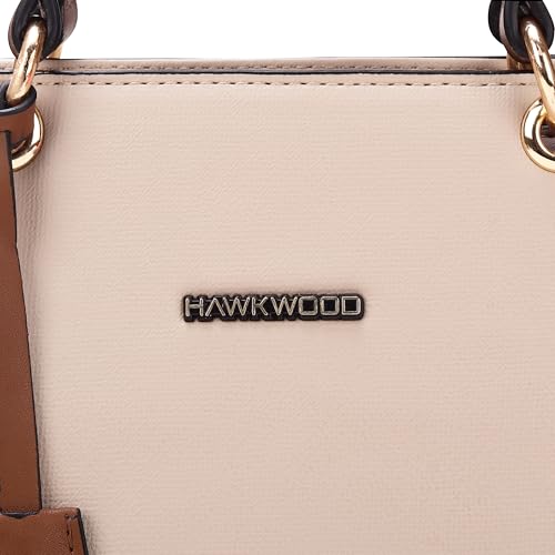 Image of HAWKWOOD Women's Premium PU Leather Structured Handheld Bag with Adjustable Shoulder Strap | Multi-Compartment Office & Casual Tote | Elegant Top Handle Purse for Daily Use