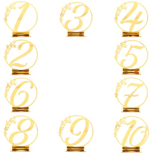 Homoyoyo Letreros Decorativos Acrílicos para Mesa de Boda 1-10, 10 Unidades para Recepciones, Cafés y Eventos Rústicos