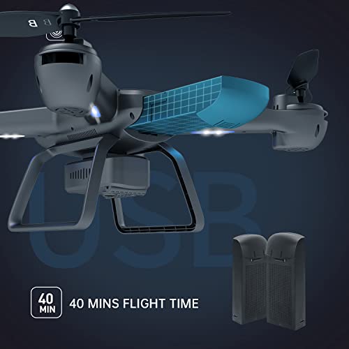 Gps Drone With 4K Camera For Adults Begineer, Dual Positioning 5G Wifi Fpv Live Video 40Mins Flight Time 2 Cameras Rc Quadcopter Drone Auto Return Follow Me (2 Batteries) … #TOP3