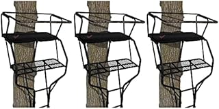 Big Game Guardian DXT High Quality Lightweight Portable 2 Person Hunting Outside Tree Ladder Stand, 18 Foot Tall Climbing System (3 Pack)