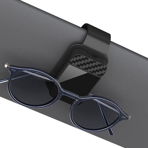 Car Sun Visor Sunglasses Holder - Quick Release Clip & Secure Lock, Broad Fit for Most Cars, Trucks & SUVs (Black)