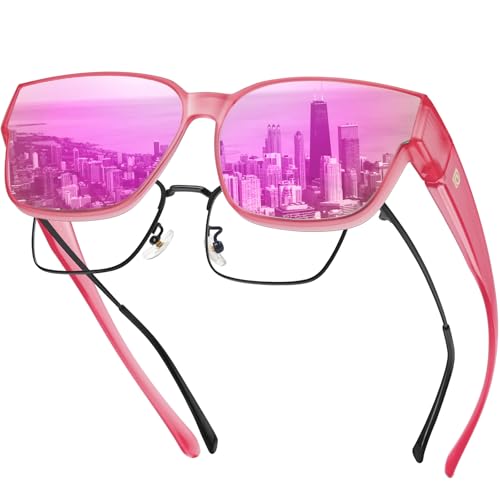 Image of DUCO Fit Over Sunglasses for Men Women Wear Over Glasses Retro Wrap Around Polarized Sun Glasses UV400 Protection DC8981