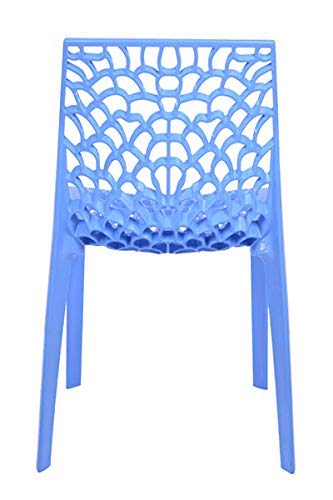 Image of Supreme Web Plastic Chair |Armless Chair for Dining Room Set, Home, Cafe & Outdoor Use |Weight Bearing Upto 220kgs (Color: Soft Blue ; Set of 2)