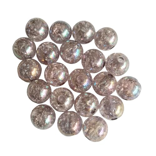 60PCS 16mm Colored Acrylic Crystal Beads Round Crackle Glass Beads Charms for Jewelry Making Bracelets Earring Necklace Adults Beading DIY Art Craft Christmas Ornament Birthday Gifts (Gary)