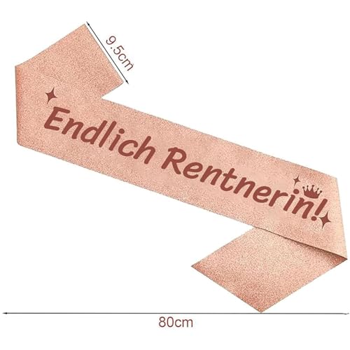 jenich 4Pcs Rentner Geschenk Frau Rentnerin Weste Schärpe Haarreif und Brille Rente Geschenk Lustige Ruhestand 2026 für Frauen Abschiedsgeschenk Kollegin Renteneintritt zum Pension