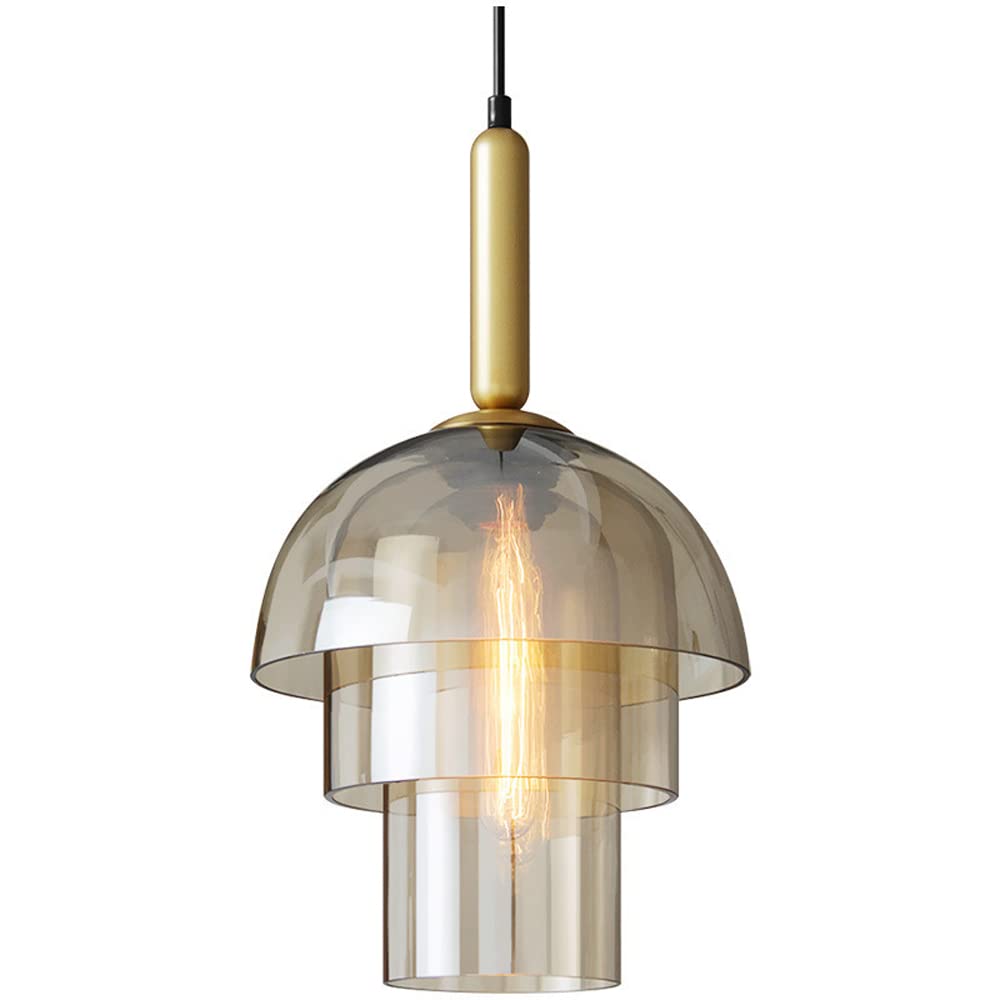 Lustre industriel américain en verre luminaire suspendu élégant pour entrée et couloir