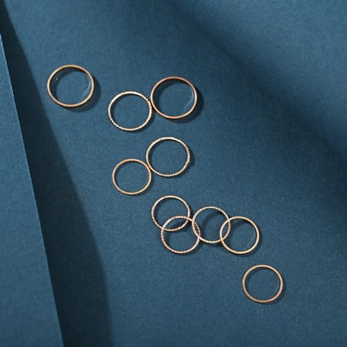Simple Knuckle Rings Set for Women,Vintage Stackable Joint Finger Midi Rings Dainty Cute Rings Pack Festival Jewelry4