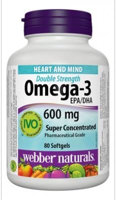 Amazon.com: Webber Naturals Omega-3, EPA400:DHA200, 80 Softgel : Health \u0026  Household