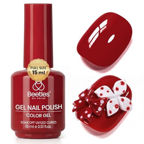 Image of Beetles Red Gel Polish - Berry Naughty 15ML /0.51Fl Oz, Red Gel Nail Polish, Color-Matched Bottle, Soak-Off UV LED, Long-Lasting Holiday & Summer Nails Art for DIY Beginners & Salon Pros