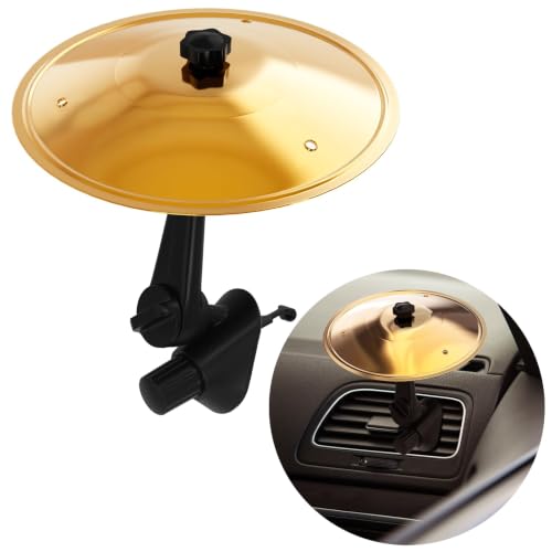 Mini Drum Crash Cymba Car Cymbal Car Cymbal Air Vent for Car Dashboard - Drummers & Music Aficionados Universal Vehicle Fit Beat Boredom Turn Traffic into a Jam Session (Gold)