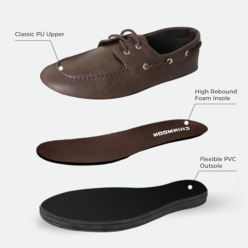 CHIN·MOON Men's Penny Loafers Slip-Ons Casual Boat Driving Walking Shoes Waterproof PU Footwear4