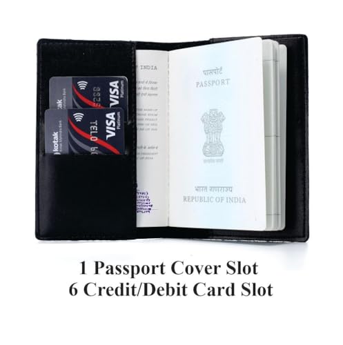 Image of Unisex-Adult Personalised Name, Charm & Color Leather Passport Cover Gift Set /Wallet for Couple - 2 Pcs | Wedding Anniversary Marriage Gifts for Couple Friend Husband Wife, Assorted