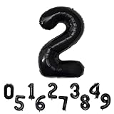 ブラック 誕生日 数字 バルーン ナンバー バルーン 2 ハッピーバースデー バルーン 2歳 誕生日 数字 バルーン 32インチ 約80cm アルミ風船 結婚式 記念日 お祝い