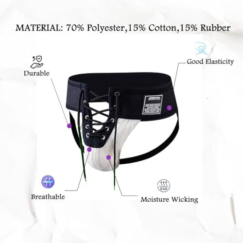 JOCKMAIL 3PCS/Pack Mens Briefs Jock Strap Athletic Supporter Wide Belt Comfortable Men Sport Underwear Briefs for Gym Sport4
