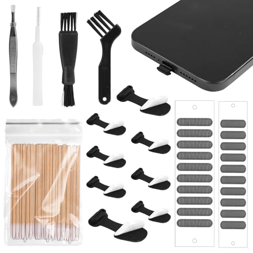 8pcs USB C Dust Covers, USB Type C Dust Plug USB C Anti Dust Plug Anti-Lost USB C Charging Port Dust Caps with Speaker Mesh for iPhone 15 Plus Pro Max Samsung