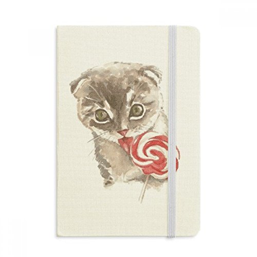 Journal A5 Chat Aquarelle couverture souple tissu 144x210mm