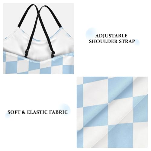 Image of Black and White Chess Girls One Piece Swimsuits Board Marble Tile Sport Halter Swimwear Beach Bathing Suit 3T