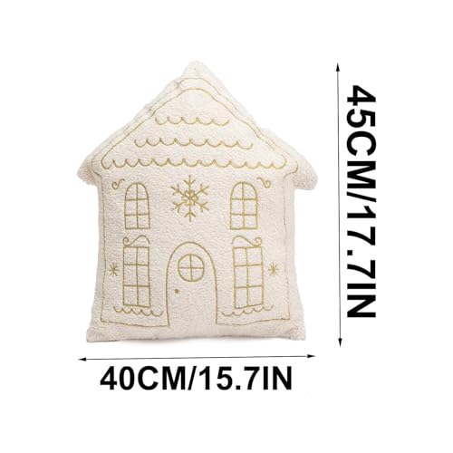 Coussin de vacances en peluche style maison de Noël haut de gamme