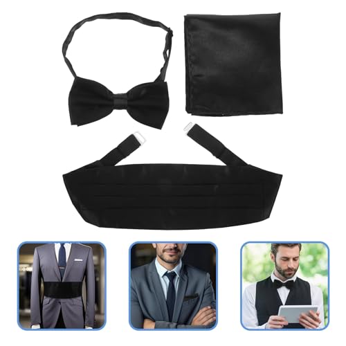 Set formal de pajarita y fajín para hombre en negro miniatura 7