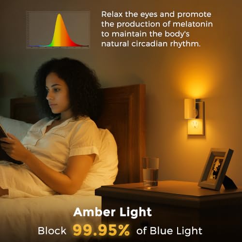 Image of L LOHAS LED Amber Night Light, Yellow Nightlight,Rotating,Dimmable 50 /100LM