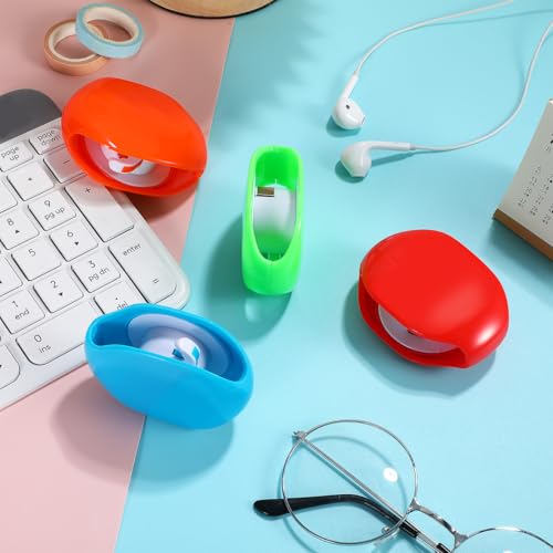 Image of 4 Pack Automatic Roll Earphone Cable Cord Winder Wrap Headphone Holder Retractable Cord Organizer for USB Cables, Headphone Cable, Data Charging Cable Tangle