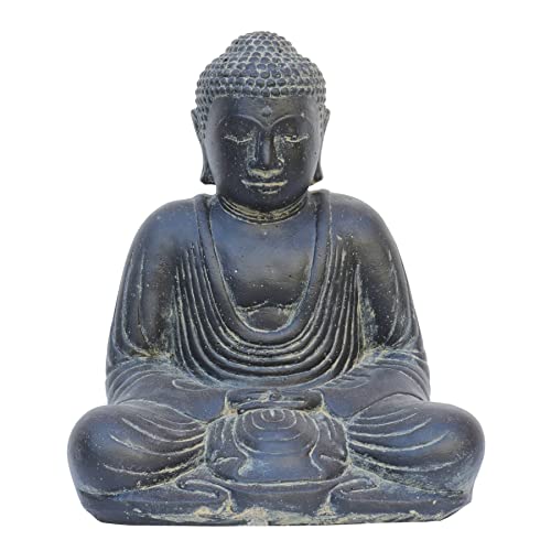 STONE art & more sitzende Buddha Staute Japan, 30 cm, Steinfigur, Steinguss, Garten-Deko, frostfest